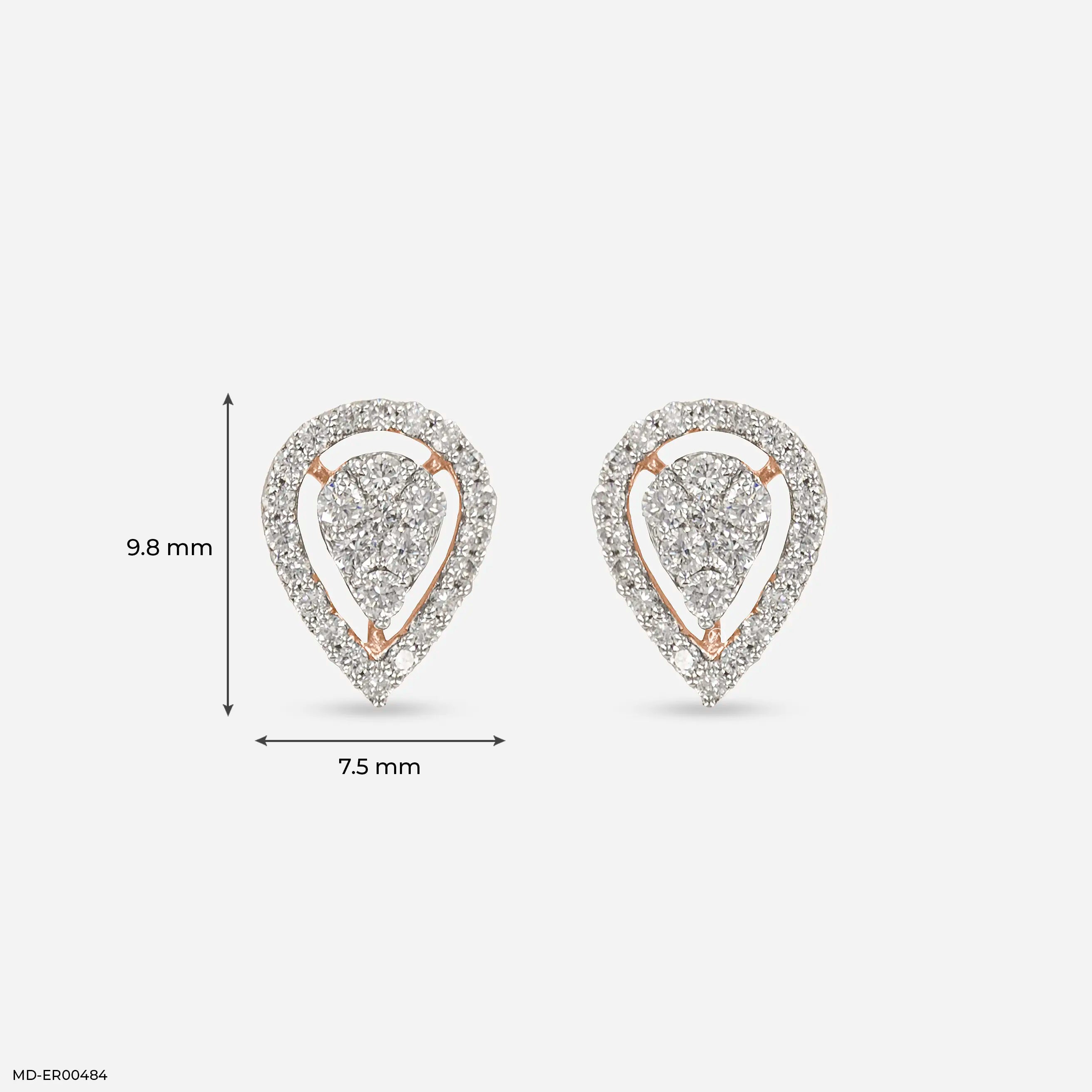 0.50 Carat Simple Posy Lab Diamond Earrings 14K Rose Gold