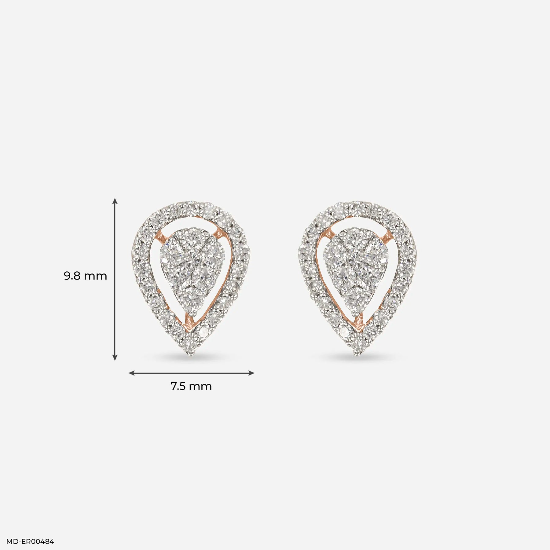 0.50 Carat Simple Posy Lab Diamond Earrings 14K Rose Gold