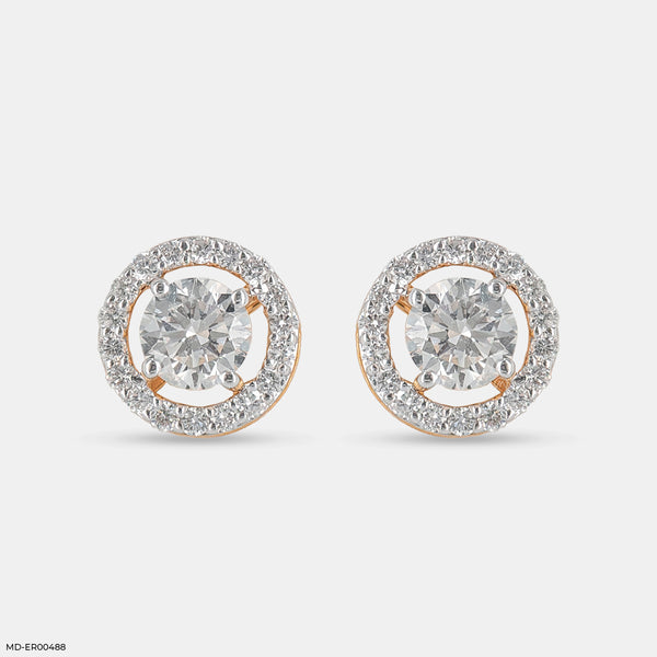 Diamond Essence Diamond Earrings 18K Rose Gold