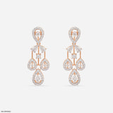 Diva Drop Diamond Earrings 14K Rose Gold