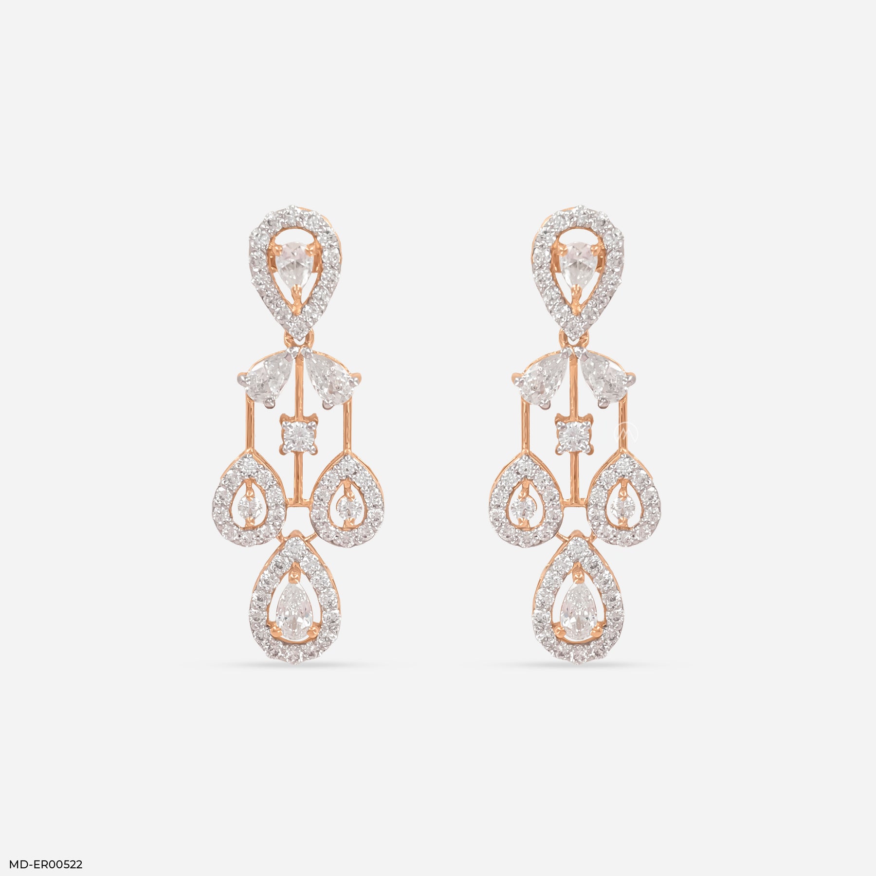 Diva Drop Diamond Earrings 14K Rose Gold