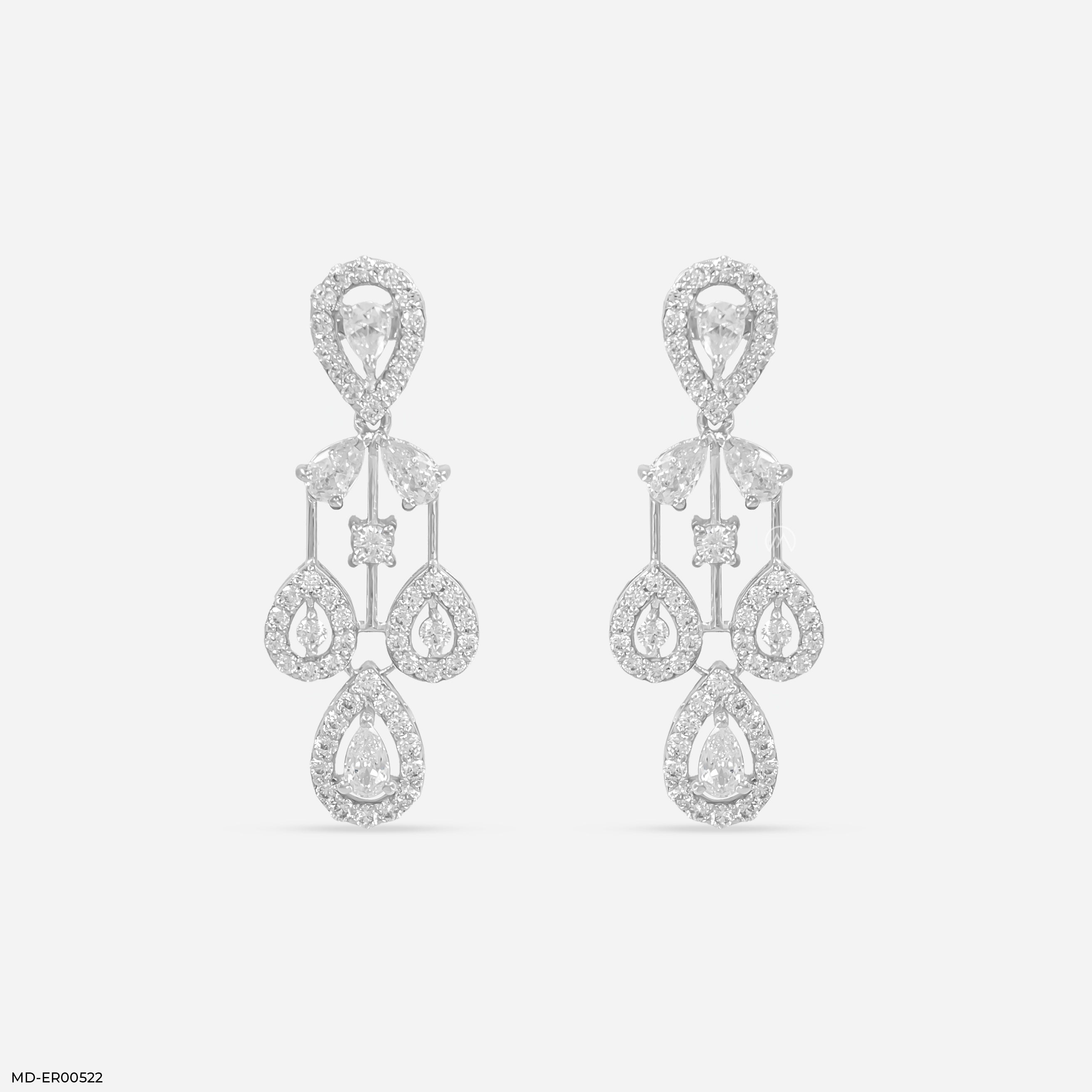 Diva Drop Diamond Earrings 14K White Gold
