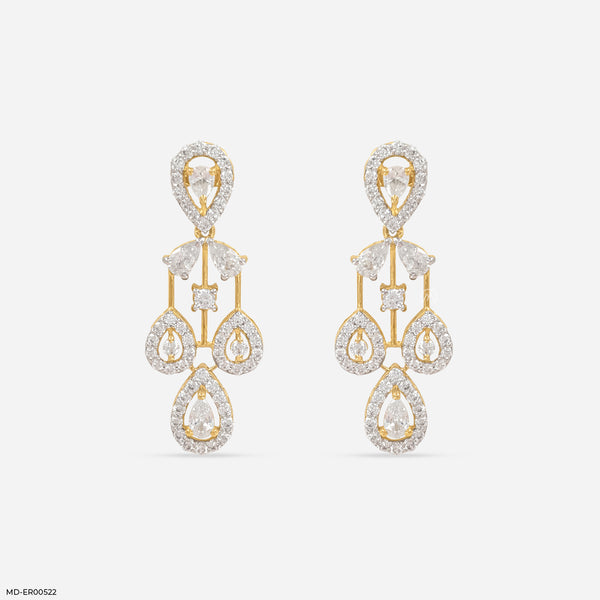 Diva Drop Diamond Earrings 14K Yellow Gold