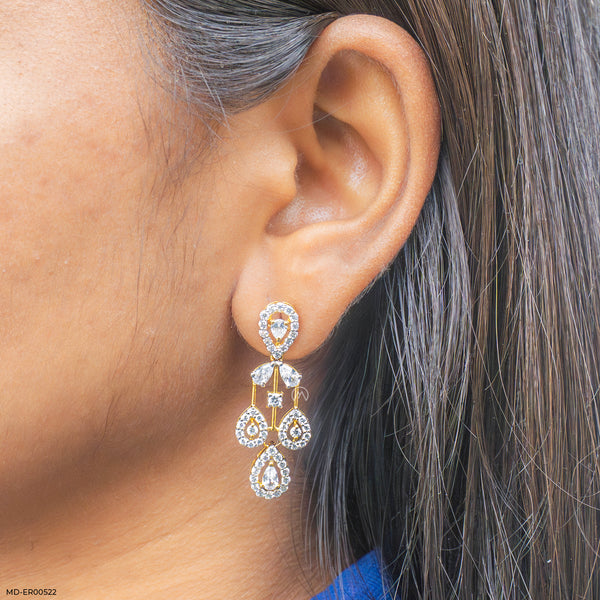 Diva Drop Diamond Earrings 14K Yellow Gold