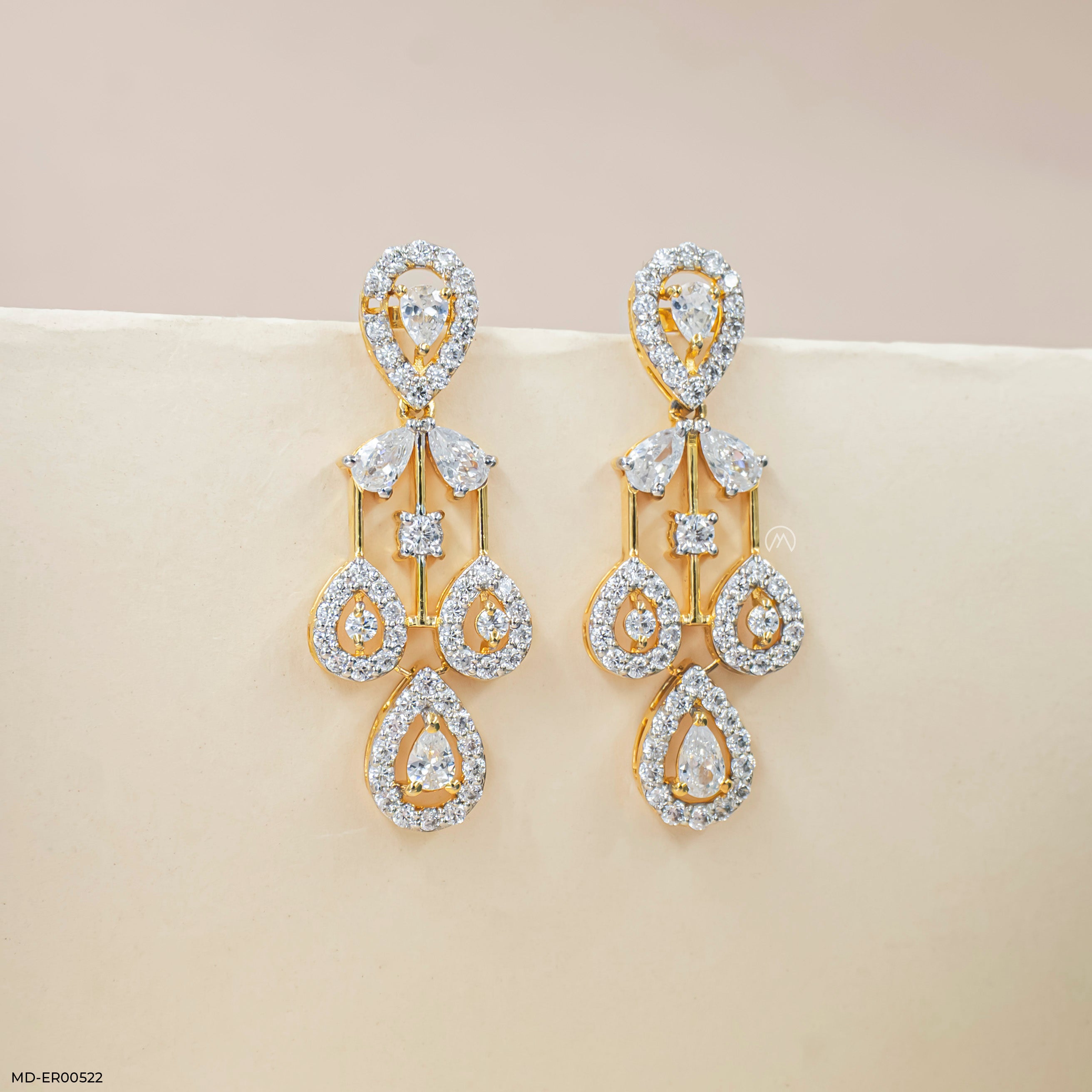 Diva Drop Diamond Earrings 18K White Gold