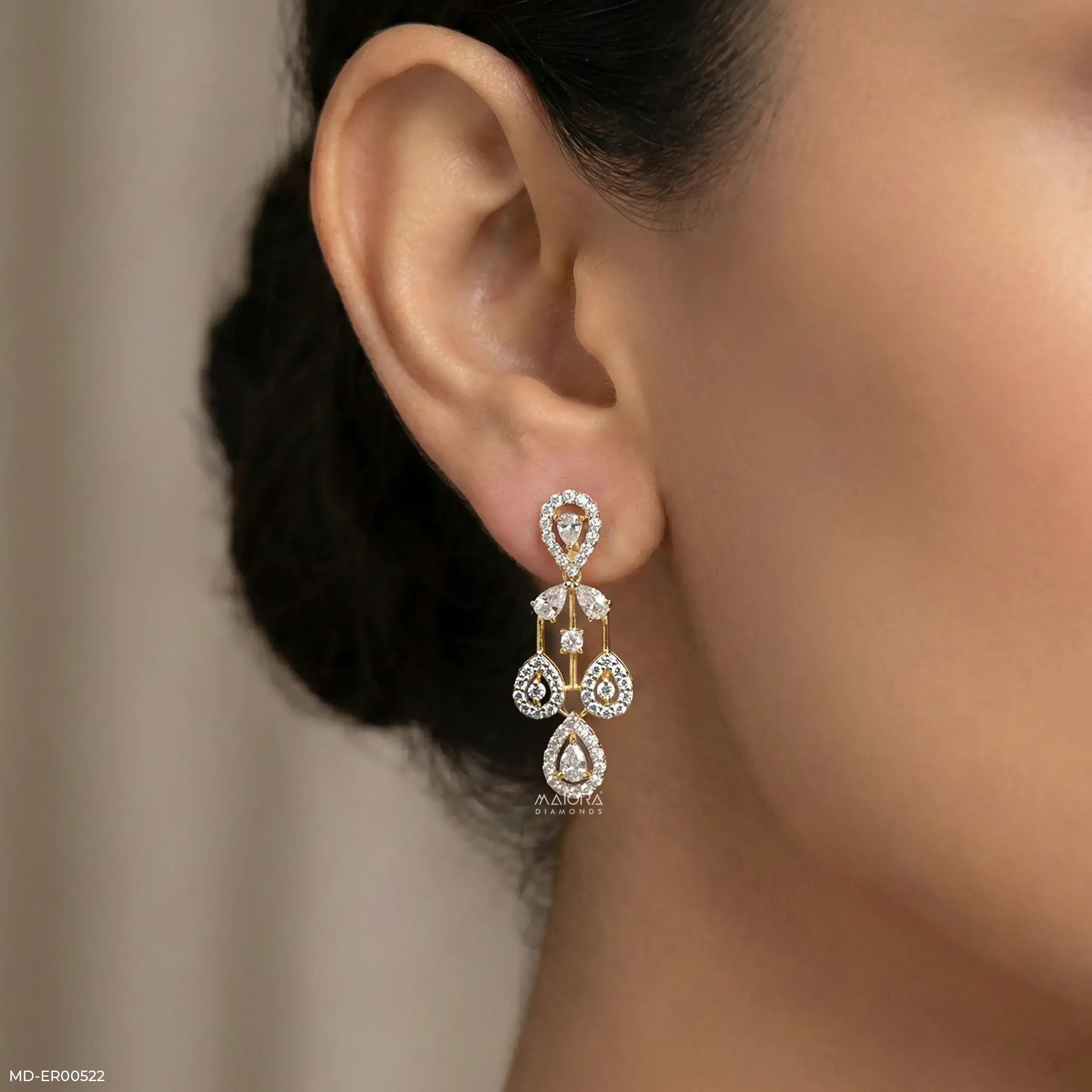 Diva Drop Diamond Earrings