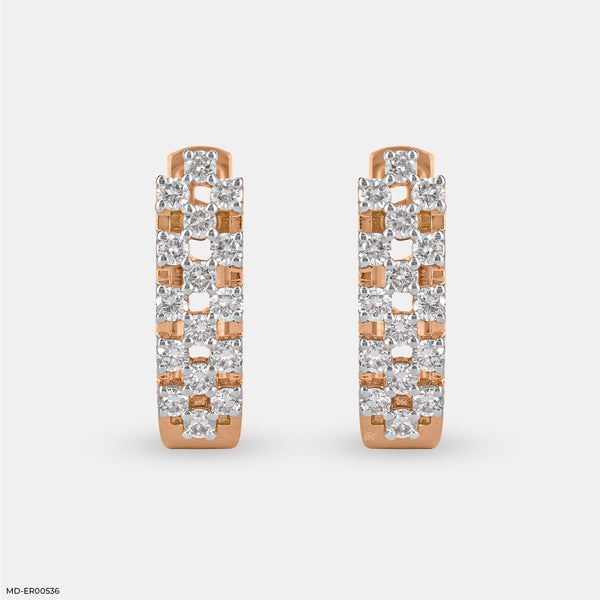 Diamond Triad Bali 14K Rose Gold