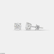 0.95 Carat Solo Solitaire Round Lab Diamond Studs Earrings