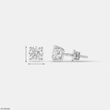 0.95 Carat Solo Solitaire Round Lab Diamond Studs Earrings
