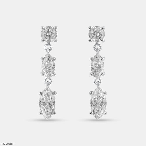 3.5 Carat Trio Of Light Lab Diamond Earrings 14K White Gold