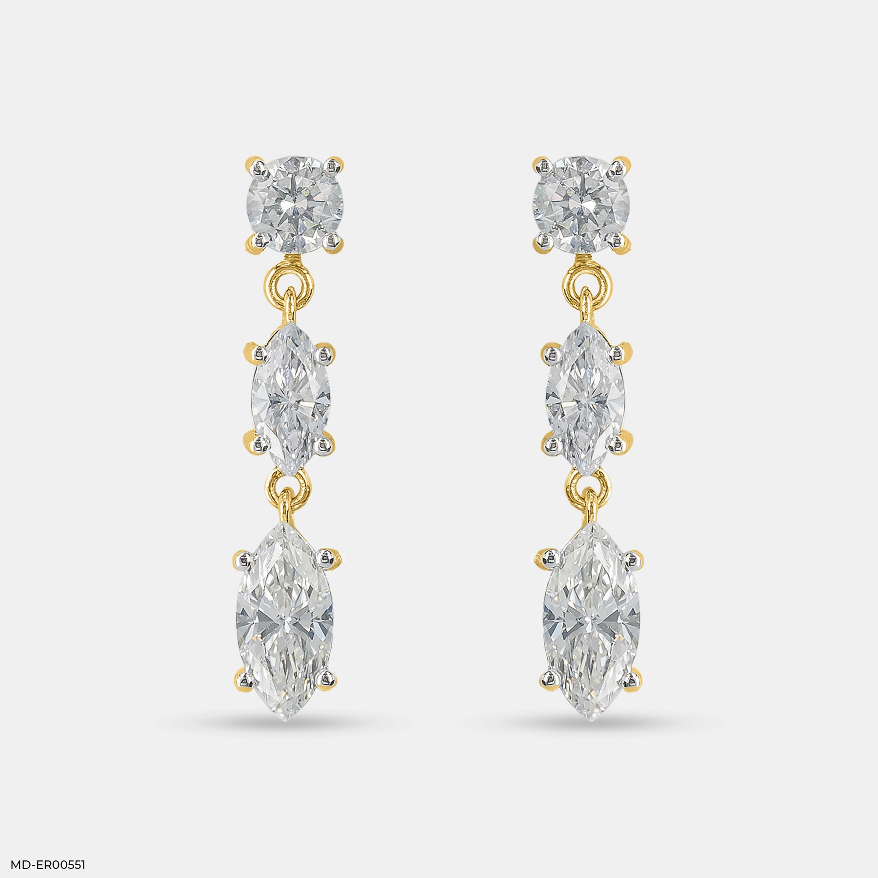 3.5 Carat Trio Of Light Lab Diamond Earrings 14K White Gold