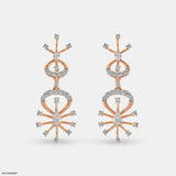 Sparkling Trap Diamond Earrings 14K Rose Gold