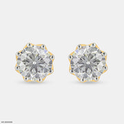 3 Carat Solitaire Majestic Glow Earrings 14K Yellow Gold