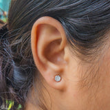 Glimmering Sun Lab Diamond Studs 14K Yellow Gold