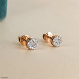 Cluster Stud Diamond Earrings 14K Rose Gold