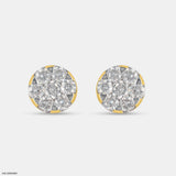 Cluster Stud Diamond Earrings 14K Rose Gold