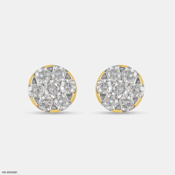 Glimmering Sun Lab Diamond Studs 14K Yellow Gold