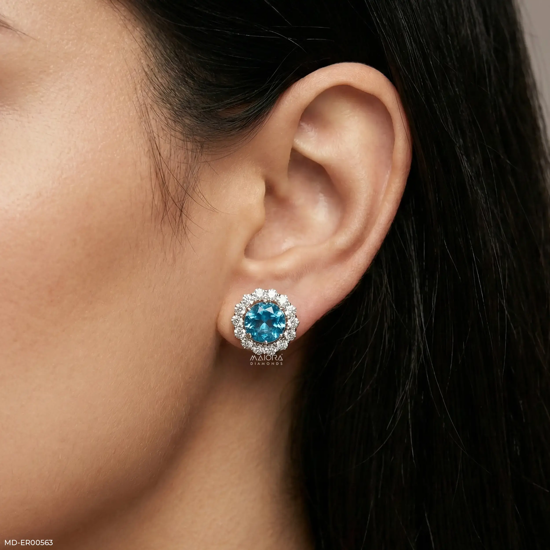 2 Carat Ocean's Embrace Lab Diamond Studs 18K Yellow Gold