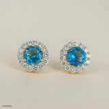 Ocean's Embrace Lab Diamond Studs 14K Yellow Gold