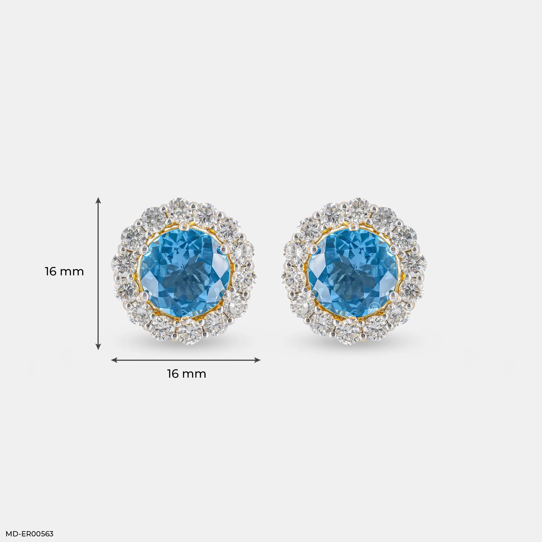 2 Carat Ocean's Embrace Lab Diamond Studs 18K Yellow Gold