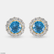 2 Carat Ocean's Embrace Lab Diamond Studs 18K Yellow Gold