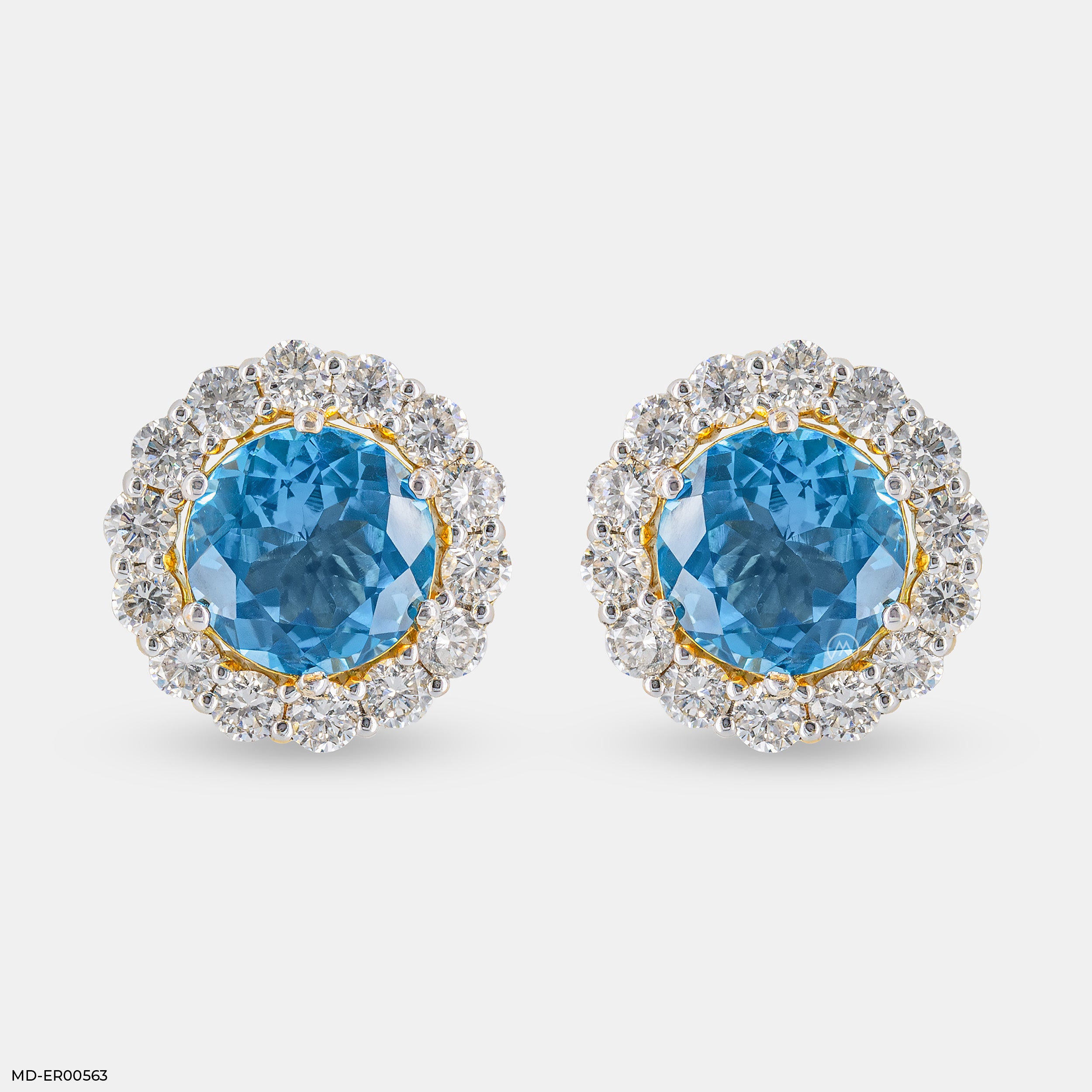 2 Carat Ocean's Embrace Lab Diamond Studs 18K Yellow Gold