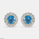 Ocean's Embrace Lab Diamond Studs 14K Yellow Gold