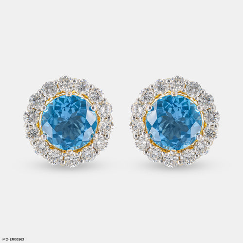 Ocean's Embrace Lab Diamond Studs 14K Yellow Gold