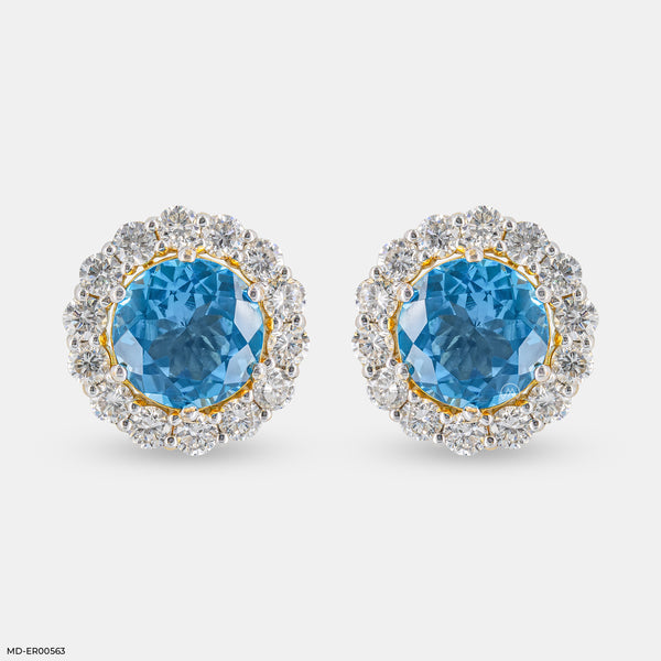 Ocean's Embrace Lab Diamond Studs 14K Yellow Gold