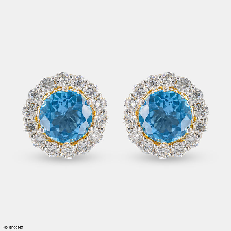 Ocean's Embrace Lab Diamond Studs 14K Yellow Gold