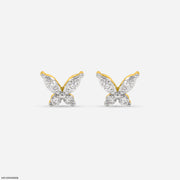Sparkle Butterfly Stud Earrings Platinum 950