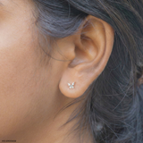 Sparkle Butterfly Stud Earrings 14K Yellow Gold