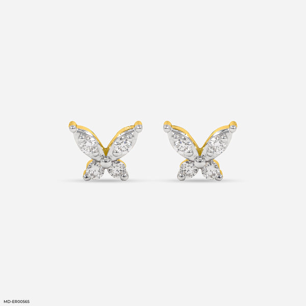 Diamond Flutter Lab Diamond Studs 14K Yellow Gold