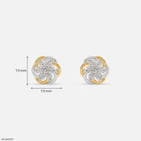 Twisted Knot Cluster Diamond Earrings 9K Yellow Gold