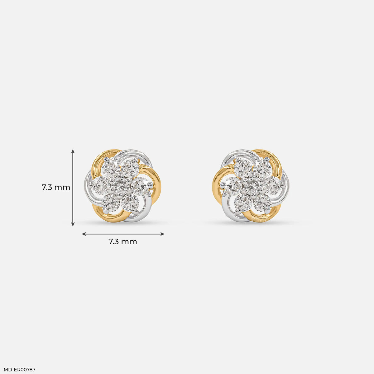 Twisted Knot Cluster Diamond Earrings