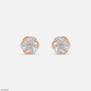Twisted Knot Cluster Diamond Earrings 9K Rose Gold