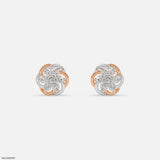 Twisted Knot Cluster Diamond Earrings 9K Yellow Gold