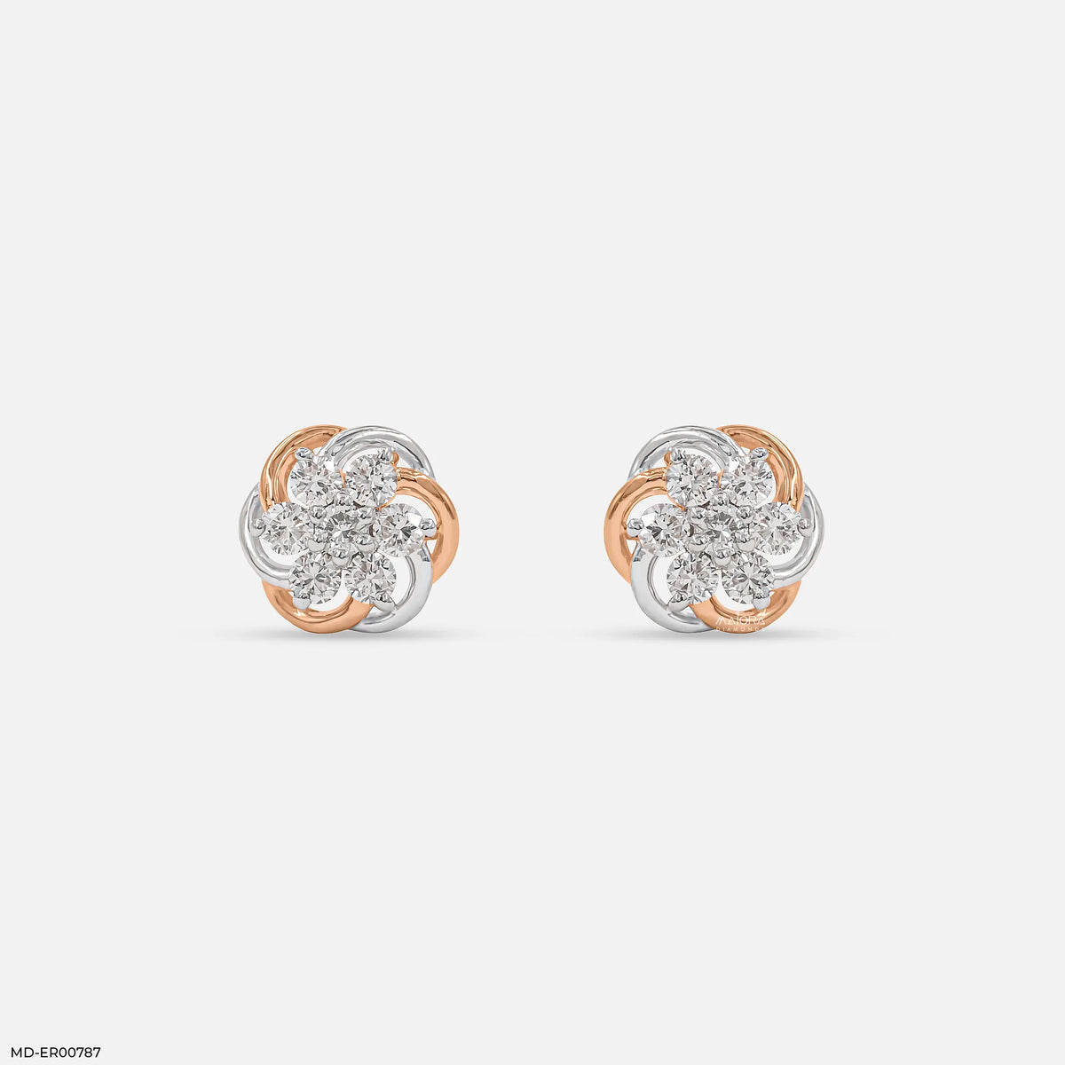 Twisted Knot Cluster Diamond Earrings