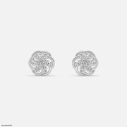 Twisted Knot Cluster Diamond Earrings Platinum 950