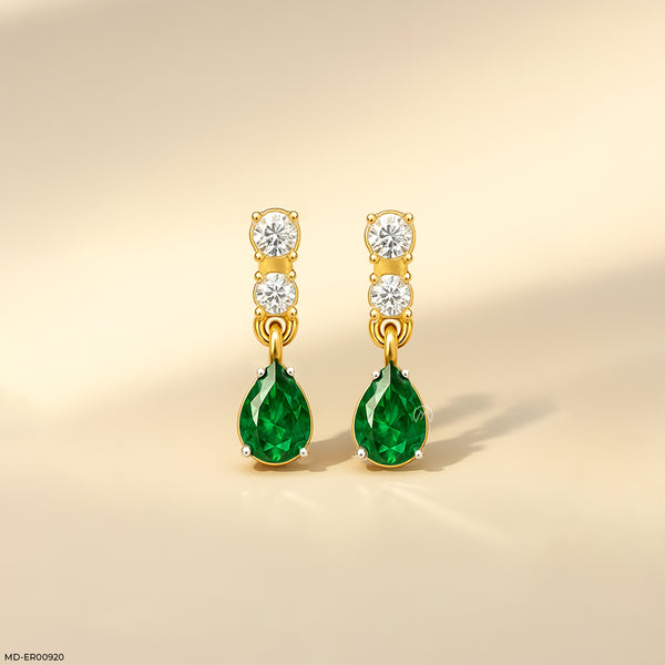 Veridian Waterfall Drops Earrings 14K Yellow Gold