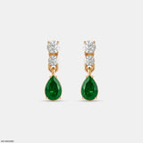 Veridian Waterfall Drops Earrings 18K White Gold