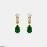 Veridian Waterfall Drops Earrings 18K White Gold