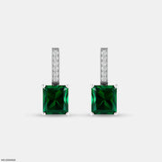 Emerald Cascade Hoops Earrings 9K White Gold