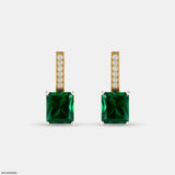 Emerald Cascade Hoops Earrings 14K Rose Gold