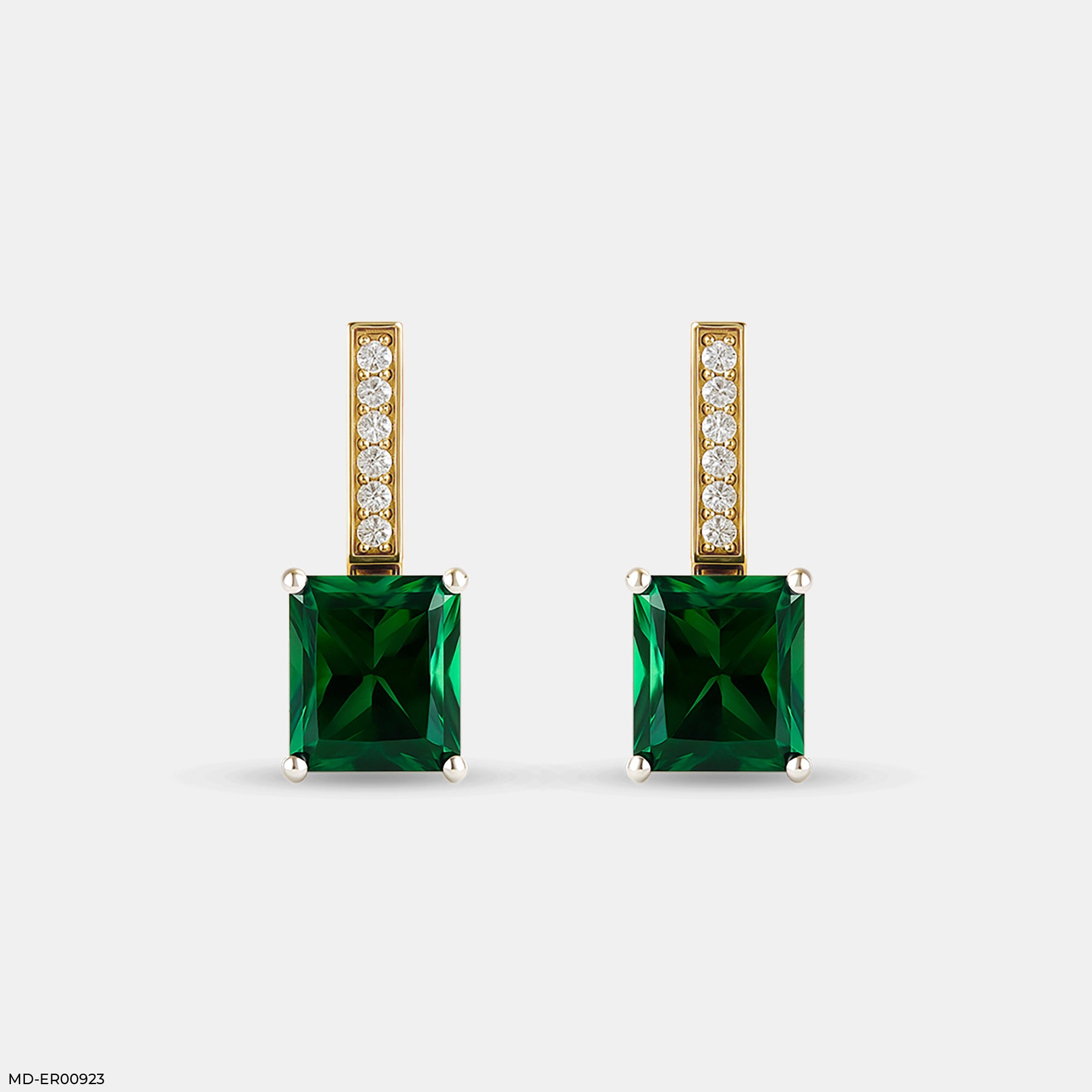 Emerald Cascade Hoops Earrings 14K Rose Gold