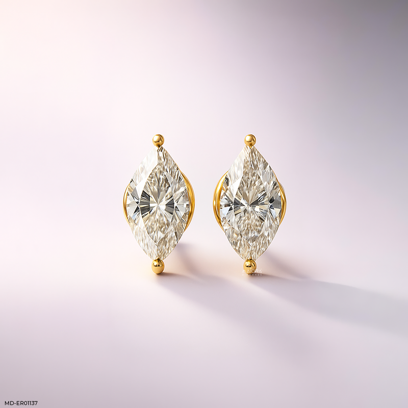 Solitaire Marquise Studs 14K Rose Gold