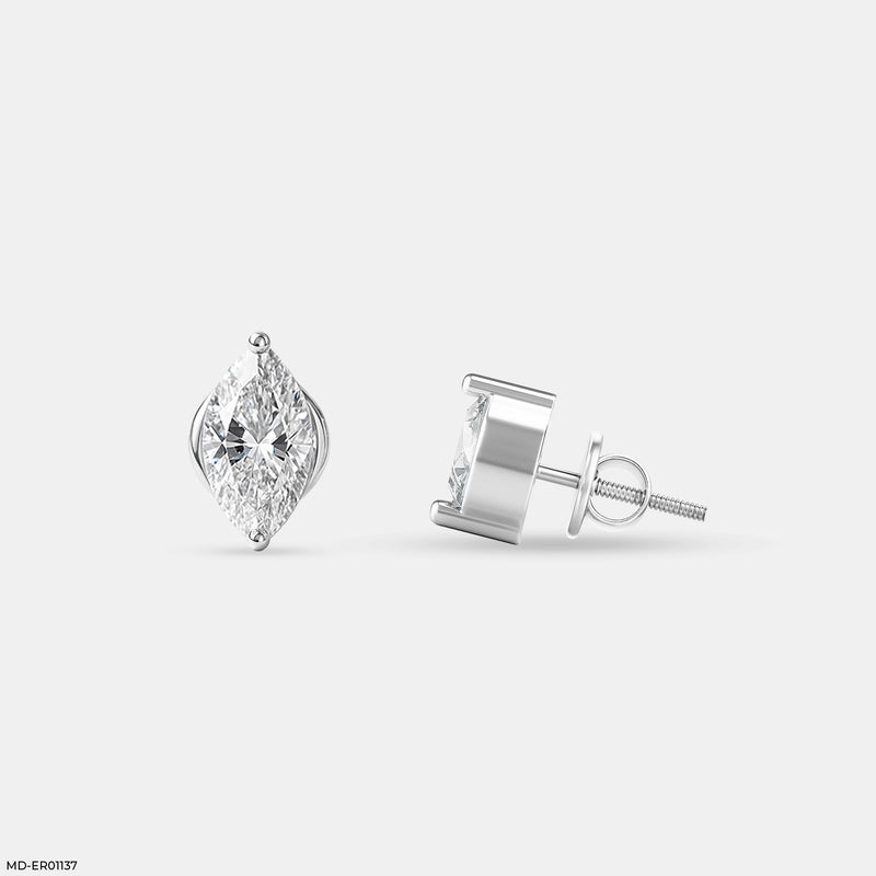 Solitaire Marquise Studs Platinum 950