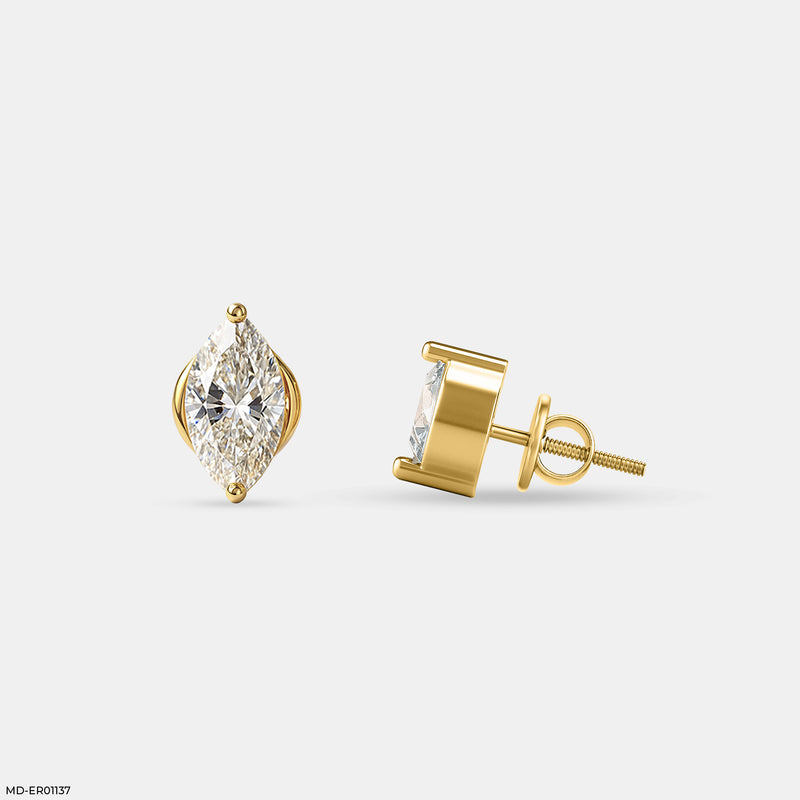 Solitaire Marquise Studs Platinum 950
