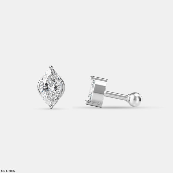 Solitaire Marquise Studs Platinum 950