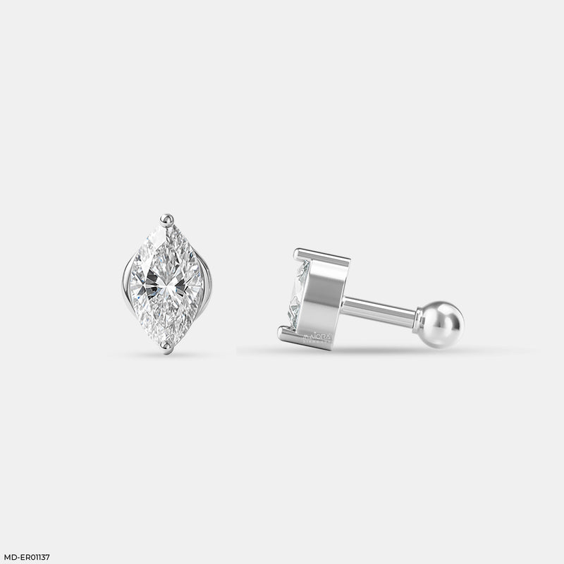Solitaire Marquise Studs 14K Rose Gold